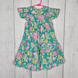 VTG 90s Cuties By Judy Bright Floral Tiered Ruffle Dress, sz 5